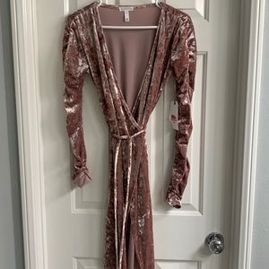 Velvet wrap dress